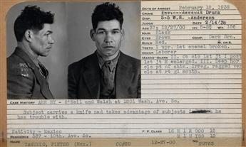 (AMERICAN MUG SHOTS--MOUNTED) Group of 20 mug shot diptychs of suspected criminals from Minneapolis/St. Paul, Minnesota,